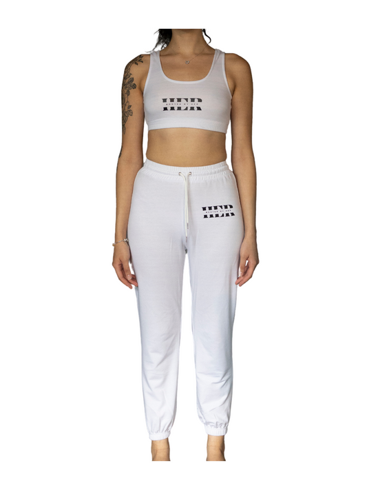 Two-Piece White Jogger Set